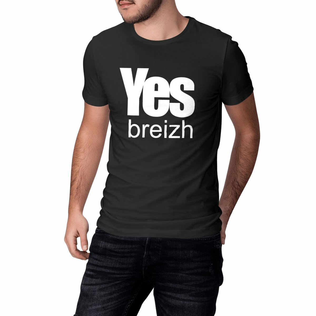 T-shirt Classic Yes Breizh noir – coton bio unisexe