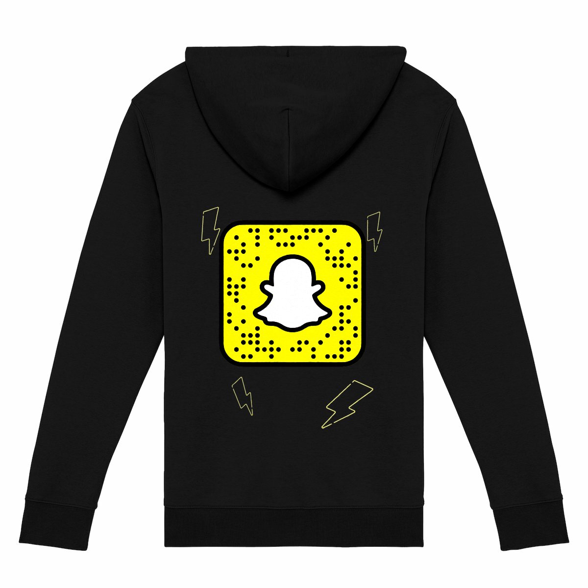 Image back Sweat à capuche zippé unisexe - Montre ton soutien sur Snapchat