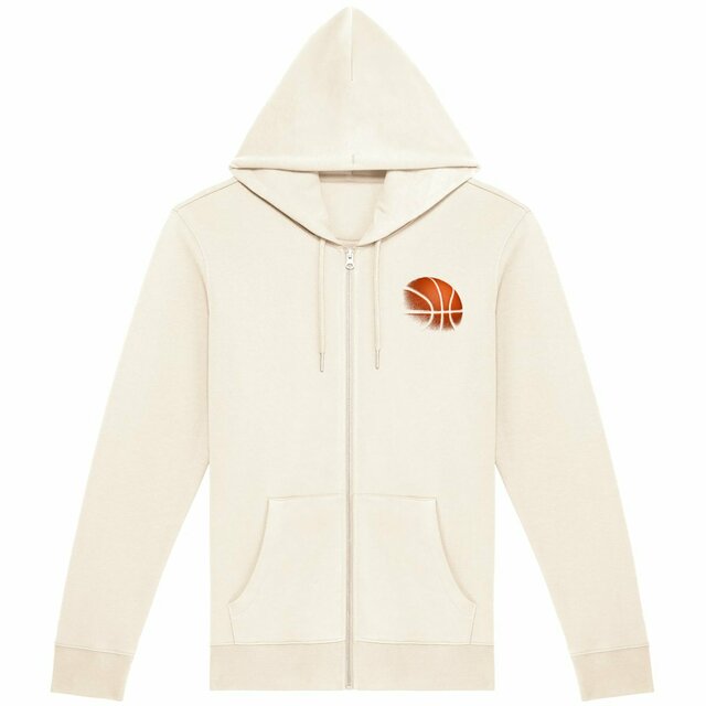 Image back Sweat à capuche zippé unisexe - Coton bio et recyclé le lion de basquette