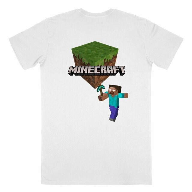 Image back T-shirt Homme Made in France - Minecraft en coton bio