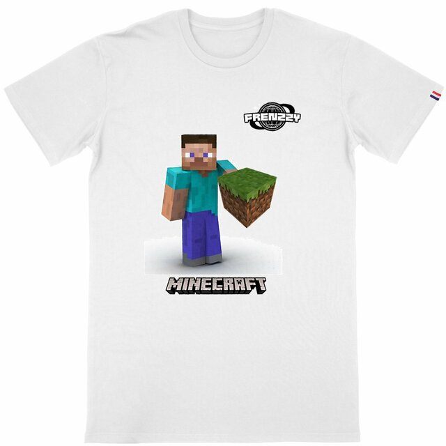 Image front T-shirt Homme Made in France - Minecraft en coton bio