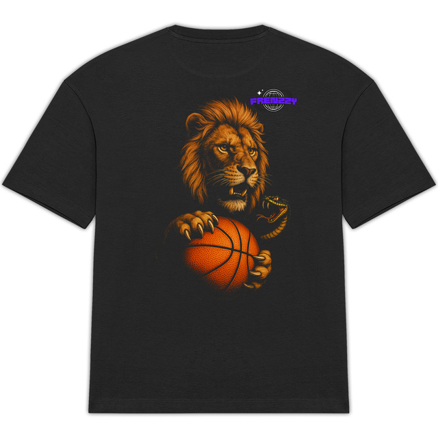 Image back T-shirt unisexe oversized Basquette lion d'or