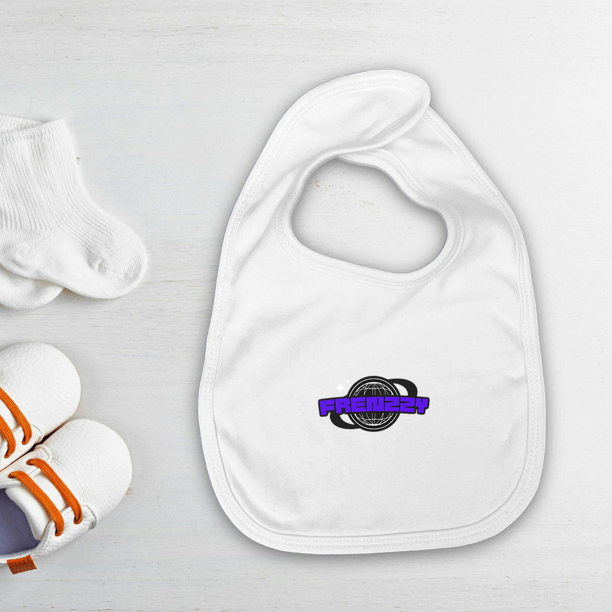 Image front Bavoir en coton biologique Frenzzy Planète 