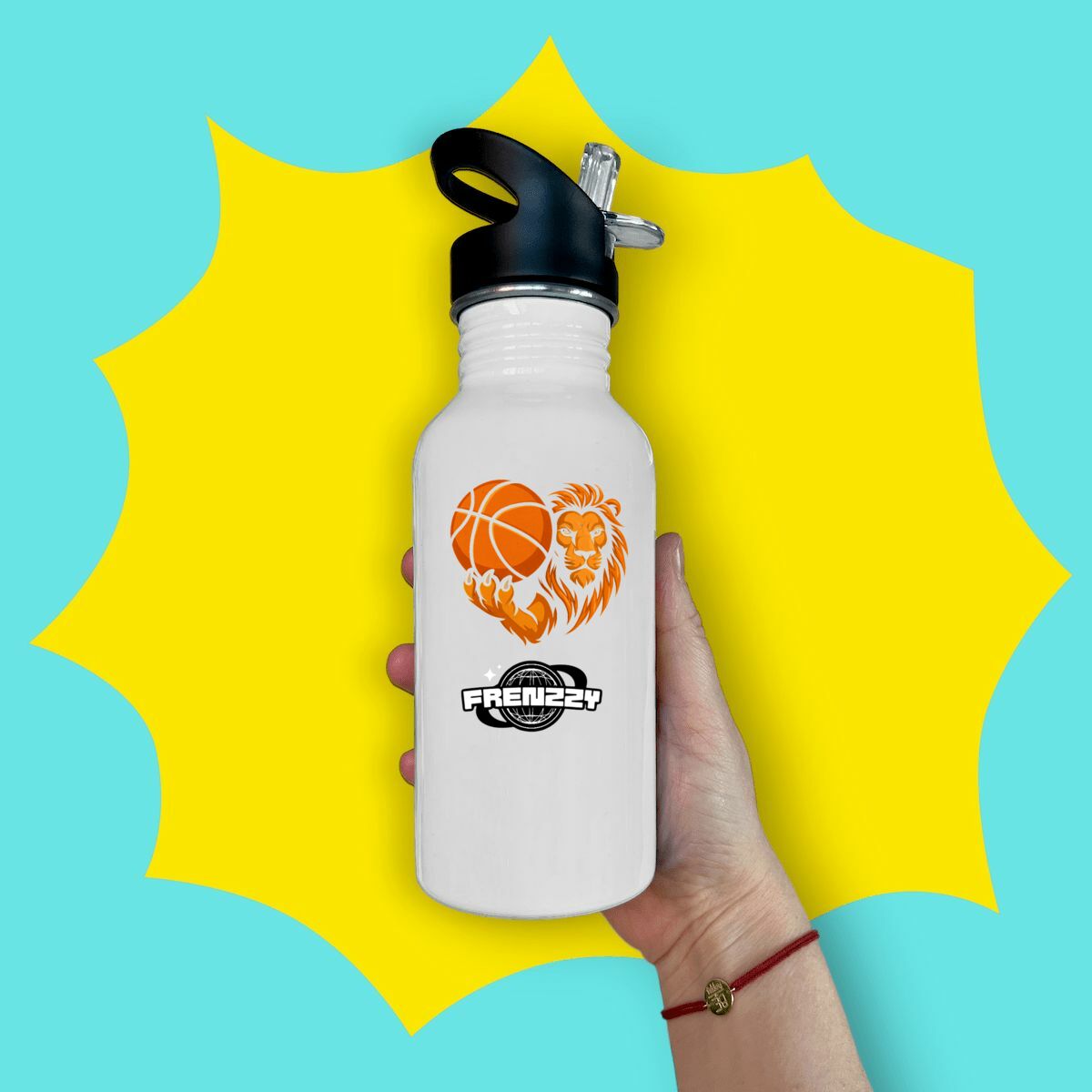 Image front Bouteille en inox avec paille 500ml Frenzzy 