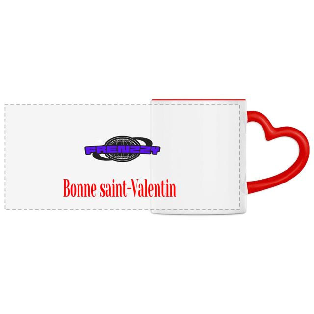 Image front Mug à anse en forme de coeur - Panoramique