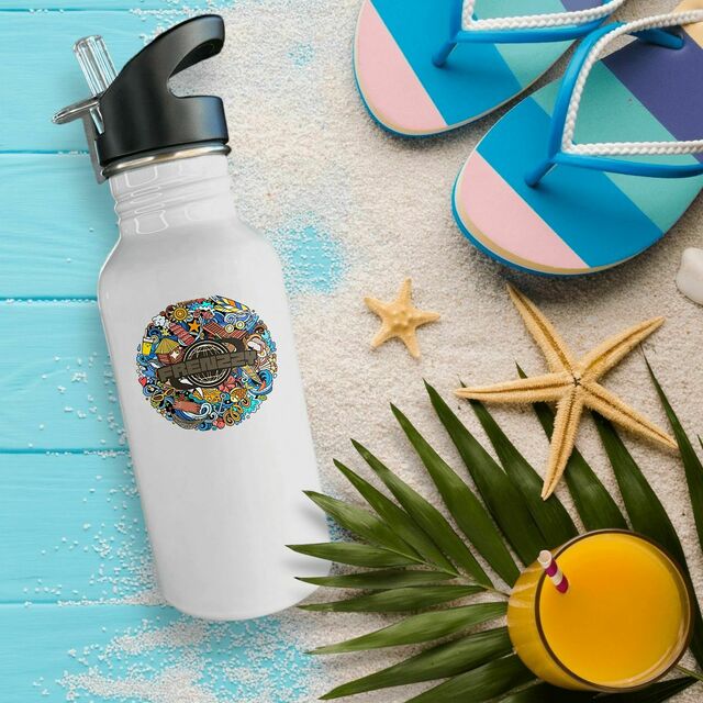 Image front Bouteille en inox avec paille 500ml 