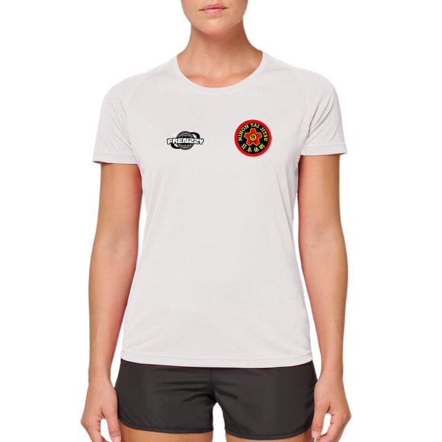 Image front T-shirt de sport recyclé pour femme nihon tai jitsu 