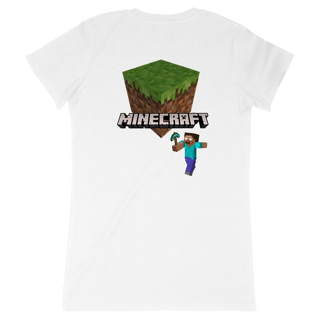 Image back T-shirt Femme Made in France - Minecraft 100% Coton