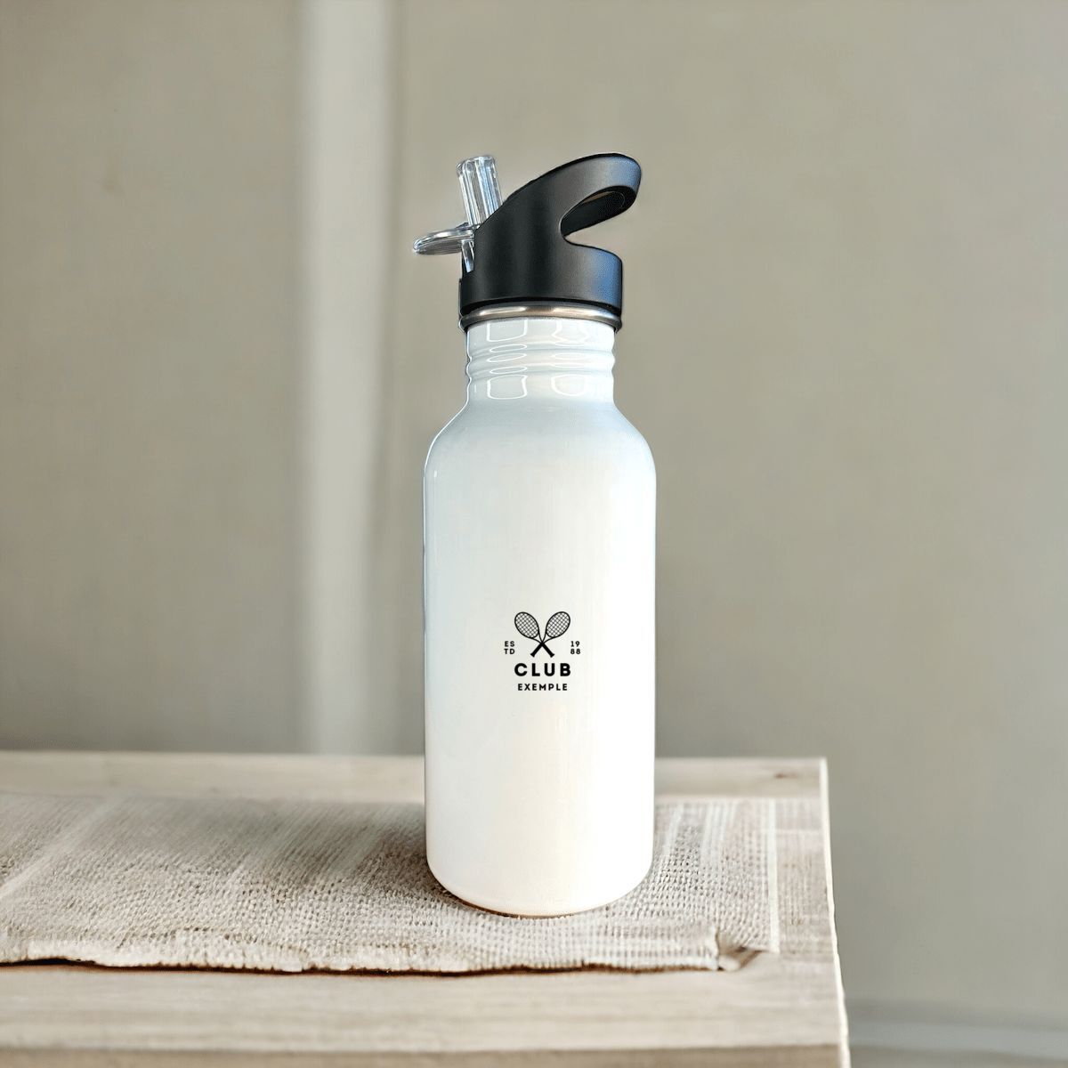 Image front gourde inox avec paille