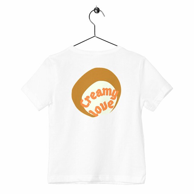 🥞 CREAMY LOVE (dos) 🥞 🧡 T-shirt épais Enfant.Ado 100% coton biologique 6 coloris - Image