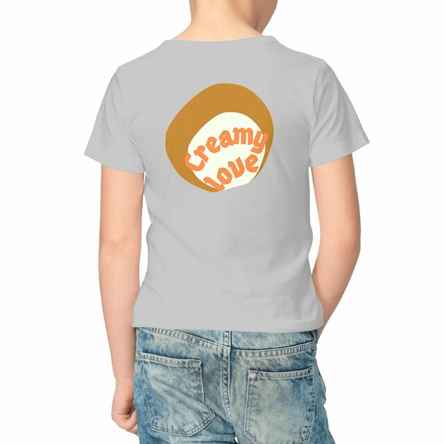 🥞 CREAMY LOVE (dos) 🥞 🧡 T-shirt épais Enfant.Ado 100% coton biologique 6 coloris