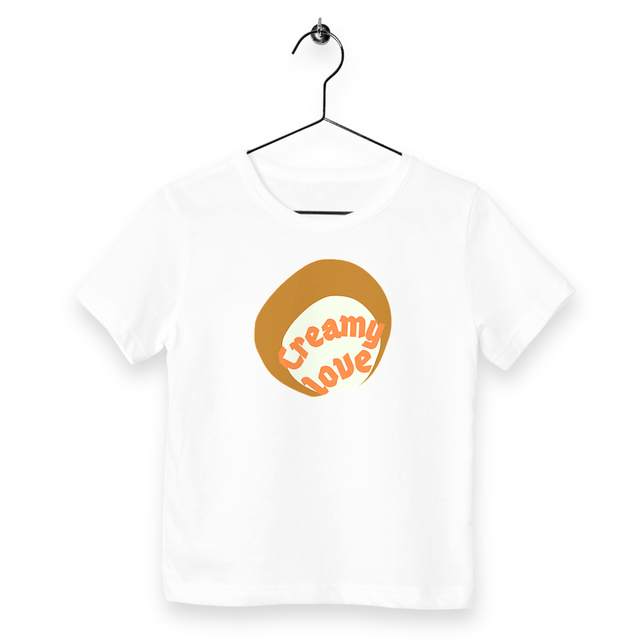 🥞 CREAMY LOVE 🥞 🧡 T-shirt léger Enfant.Ado 100% coton en conversion bio 3 coloris - Image