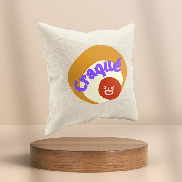 CRAQUE 🤎 😜 CAPSULE CAMEL MARRON CREME 😜 Coussin et sa housse commerce équitable