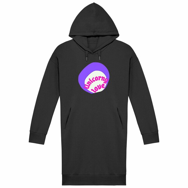 🦄 UNICORNY LOVE 🦄 💜 Robe sweat à capuche écologique 3 coloris - Image