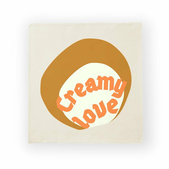 🥞 CREAMY LOVE 🥞 🧡 Housse de coussin commerce équitable - Image