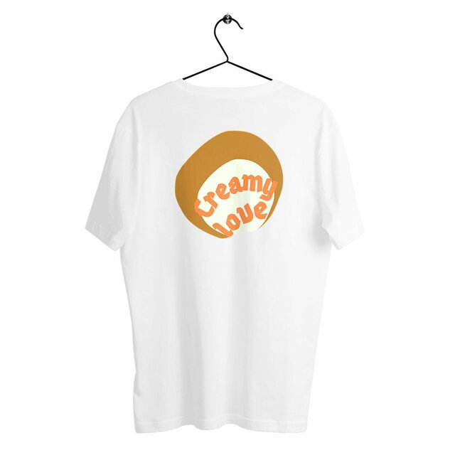 🥞 CREAMY LOVE (dos) 🥞 🧡 T-shirt épais 100% coton biologique 10 coloris - Image