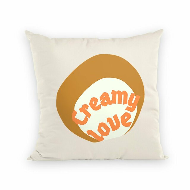 🥞 CREAMY LOVE 🥞 🧡 Coussin et sa housse commerce équitable - Image