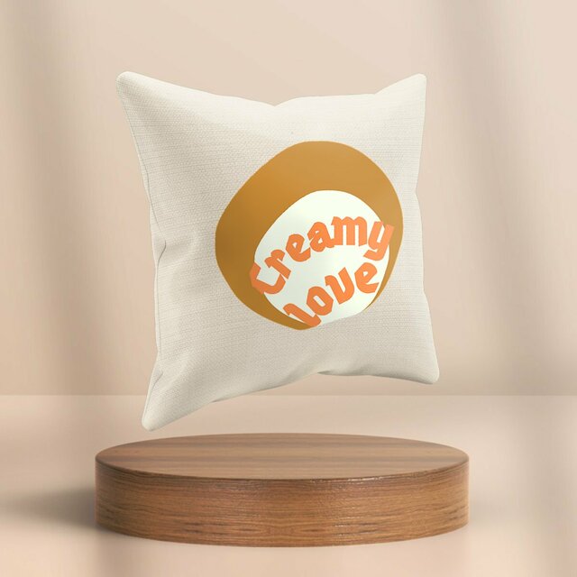 🥞 CREAMY LOVE 🥞 🧡 Coussin et sa housse commerce équitable