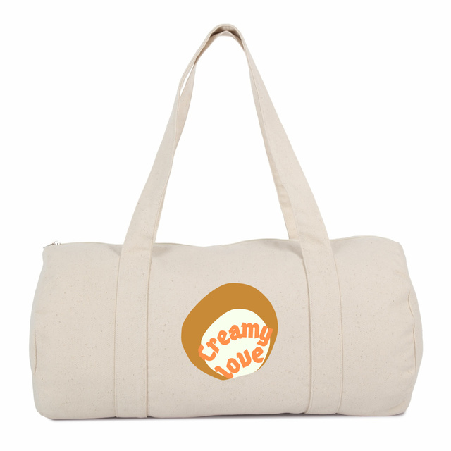 🥞 CREAMY LOVE 🥞 🧡 Sac polochon 100% coton biologique 2 coloris - Image