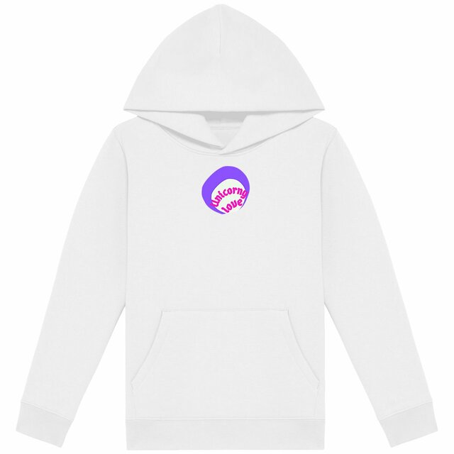 🦄 UNICORNY LOVE 🦄 💜 Sweat à capuche léger Enfant.Ado 100% écologique 3 coloris - Image