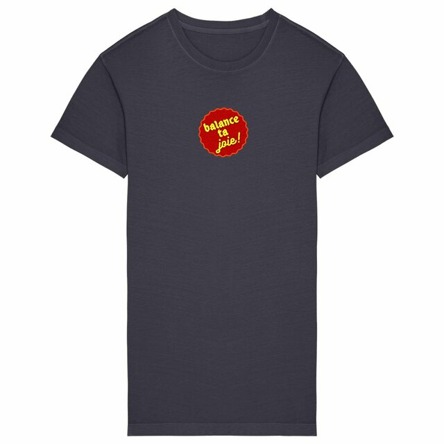 Balance ta joie ! motif au centre T-shirt écologique 3 coloris - capsule bordeaux & jaune - Image