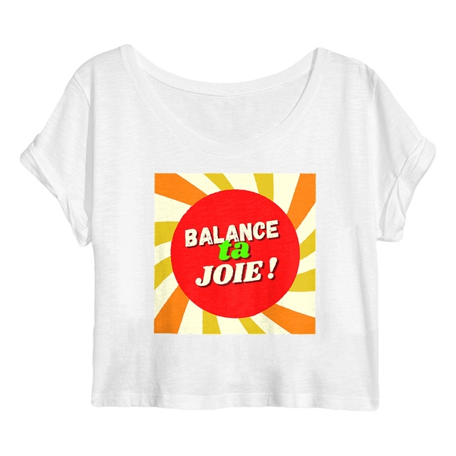 BTJ ! Crop top rouge jaune orange ! 100% bio (sauf gris : 85% coton bio, 15% polyester) - Image