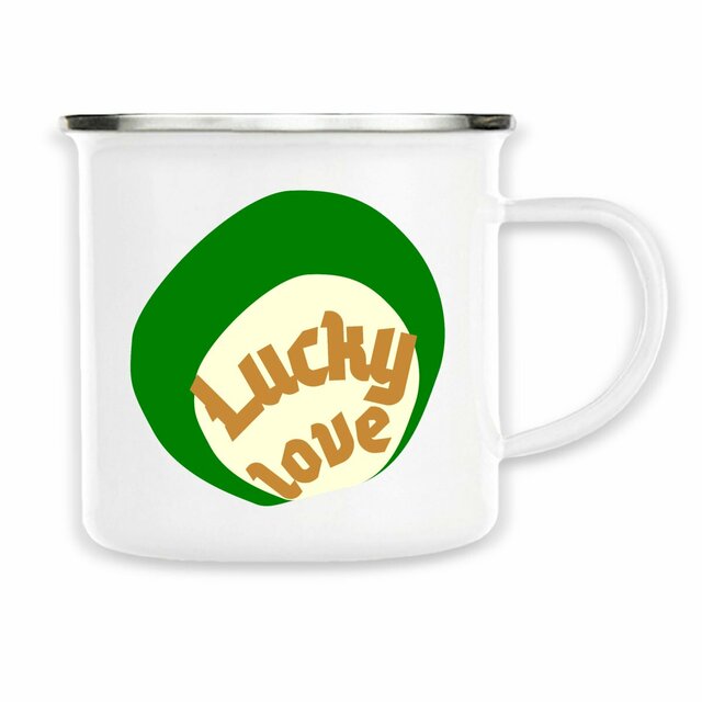 🍀 LUCKY LOVE 🍀 💚 Mug en métal  - Image
