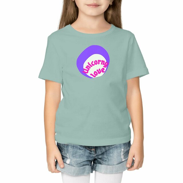 🦄 UNICORNY LOVE 🦄 💜 T-shirt épais Enfant.Ado 100% coton en conv. biologique 6 coloris