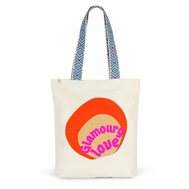 💄 GLAMOURY LOVE 💄 💖 Totebag 100% recyclé à anse imprimée 2 coloris  - Image