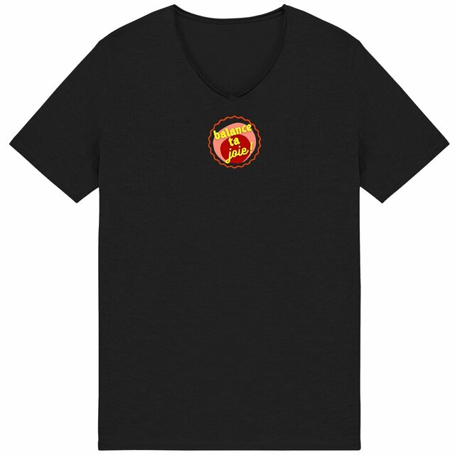 Balance ta joie ! T-shirt écologique 3 coloris Imaginer - capsule bordeaux rose & écriture jaune  - Image