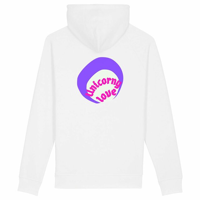 🦄 UNICORNY LOVE (dos) 🦄 💜 Sweat à capuche avec poches latérales écologique 4 coloris