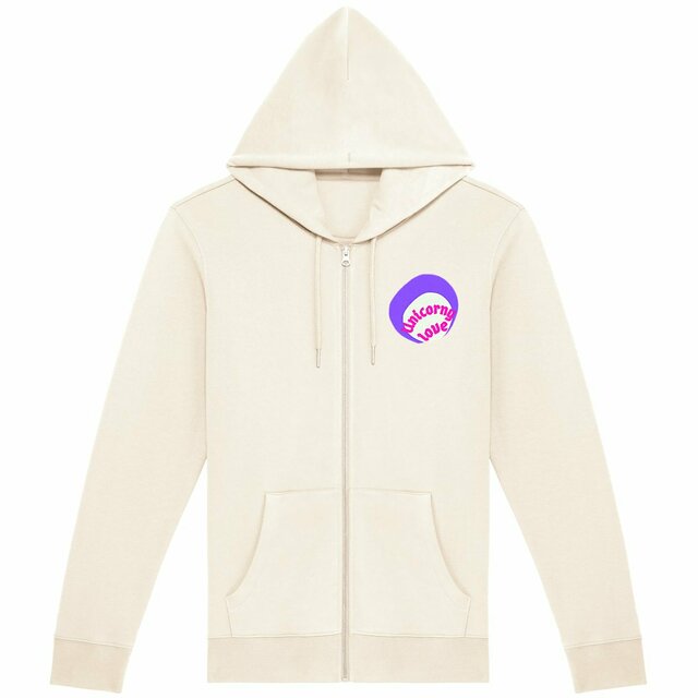 🦄 UNICORNY LOVE 🦄 💜 Sweat à capuche zippé écologique 3 coloris - Image