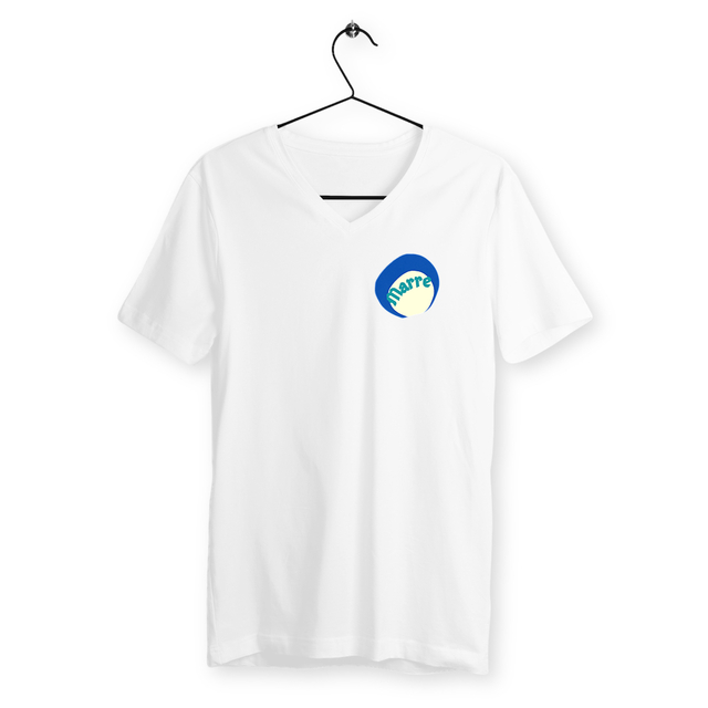 MARRE ! 🌊 CAPSULE OCEAN 🌊 T-shirt col v 100% coton en conversion biologique 2 coloris  - Image