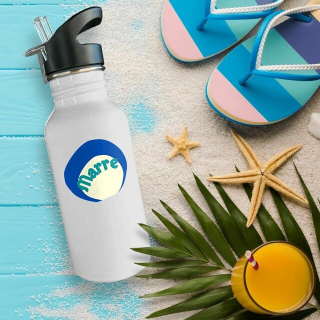 MARRE ! 🌊 CAPSULE OCEAN 🌊 Bouteille inox avec paille
