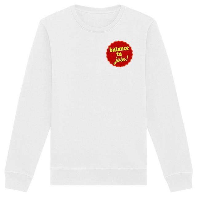 Balance ta joie ! motif au centre Sweat écologique 5 coloris - capsule bordeaux & jaune - Image