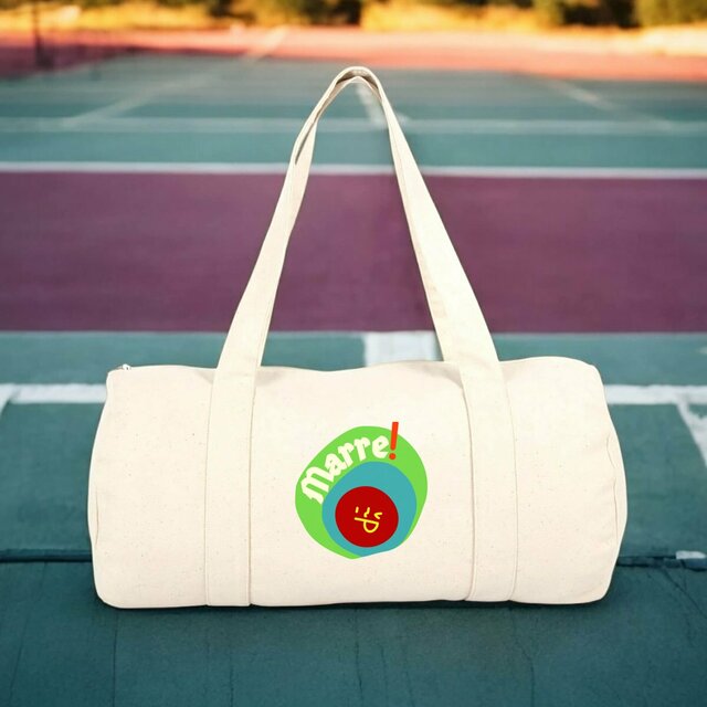 MARRE ! 😆 SMILEY VERT BLEU 😆  Sac polochon 100 % coton biologique 2 coloris