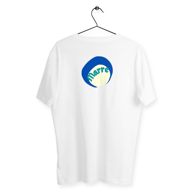 MARRE 🌊 CAPSULE OCEAN 🌊 T-shirt 100% coton biologique étiquette bleu blanc rouge - Image