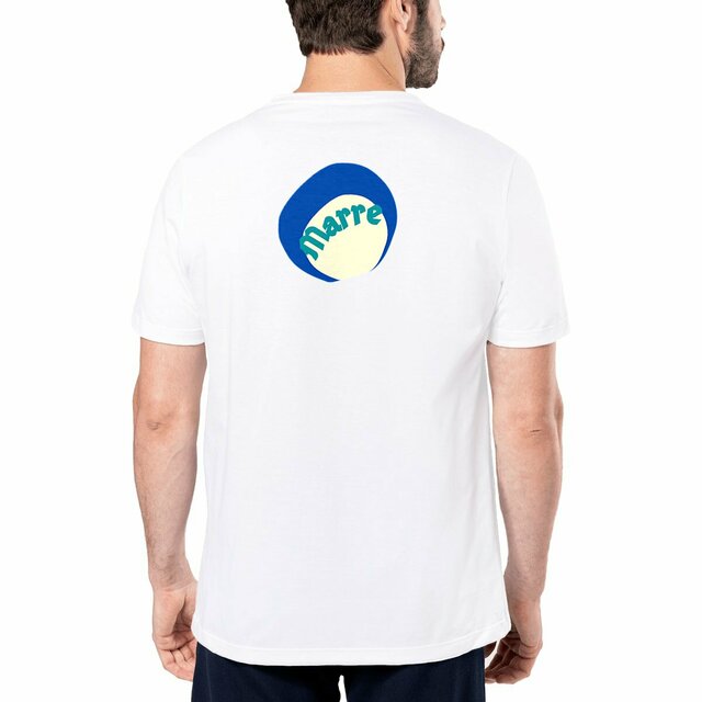 MARRE 🌊 CAPSULE OCEAN 🌊 T-shirt 100% coton biologique étiquette bleu blanc rouge