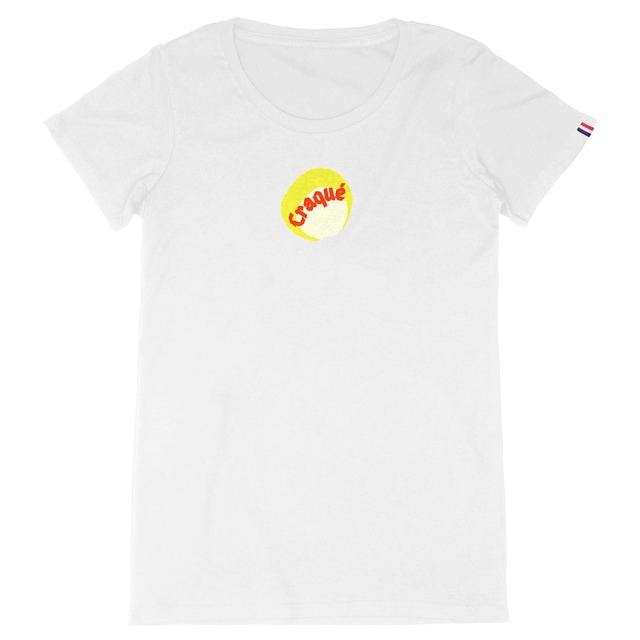 CRAQUE 🔥 CAPSULE PUNCHY 🔥 T-shirt 100% coton biologique Etiquette bleu/blanc/rouge  - Image
