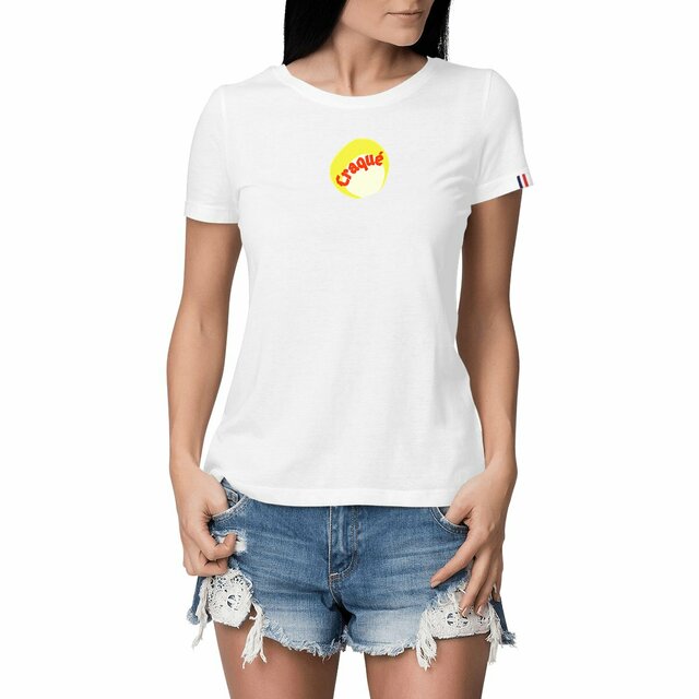 CRAQUE 🔥 CAPSULE PUNCHY 🔥 T-shirt 100% coton biologique Etiquette bleu/blanc/rouge 