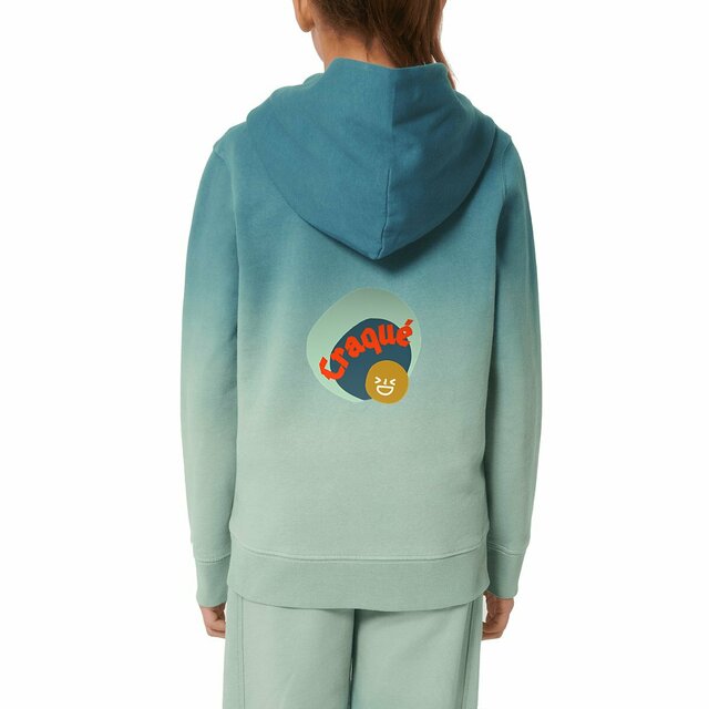 CRAQUE 😜 CAPSULE VERT CAMEL 😜 Sweat capuche Enfant & Ado Dip dye 100% coton biologique