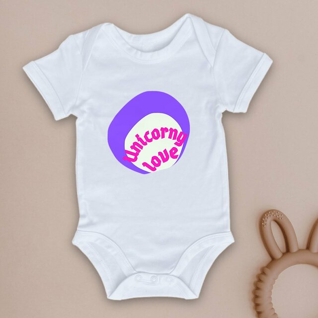 🦄 UNICORNY LOVE 🦄 💜 Body bébé 100% coton bio ou en conversion biologique 3 coloris