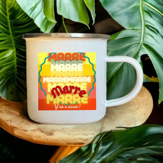 MARRE ! 🌅 Tampon Soleil 🌅 Mug émaillé