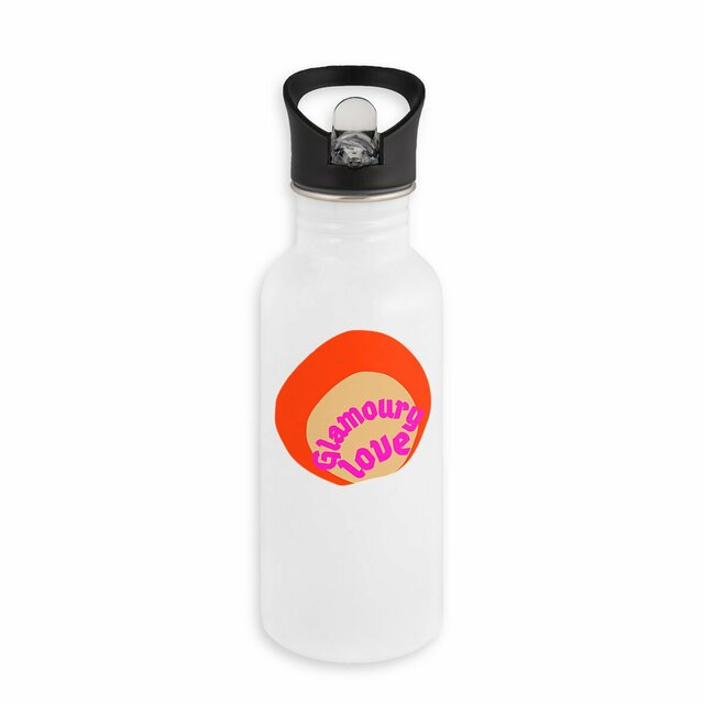 💄 GLAMOURY LOVE 💄 💖 Bouteille en inox avec paille  - Image