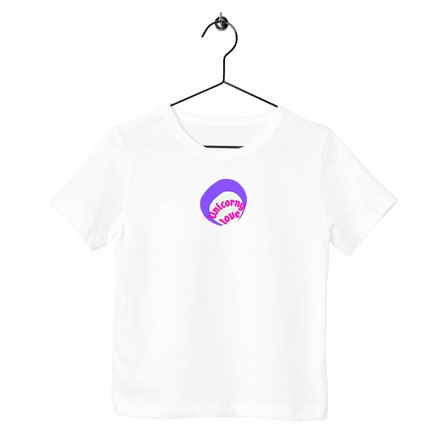 🦄 UNICORNY LOVE 🦄 💜 T-shirt épais Enfant.Ado 100% coton en conv. biologique 6 coloris - Image