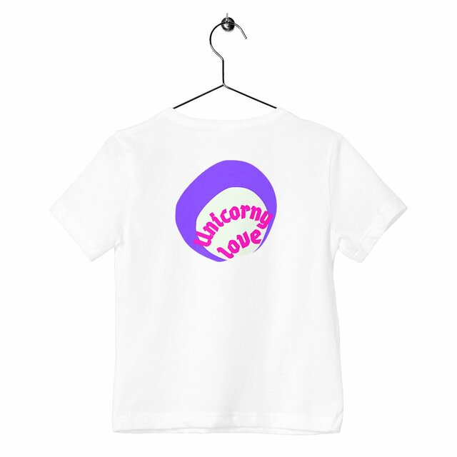 🦄 UNICORNY LOVE 🦄 💜 T-shirt épais Enfant.Ado 100% coton biologique 6 coloris - Image