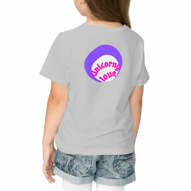 🦄 UNICORNY LOVE 🦄 💜 T-shirt épais Enfant.Ado 100% coton biologique 6 coloris