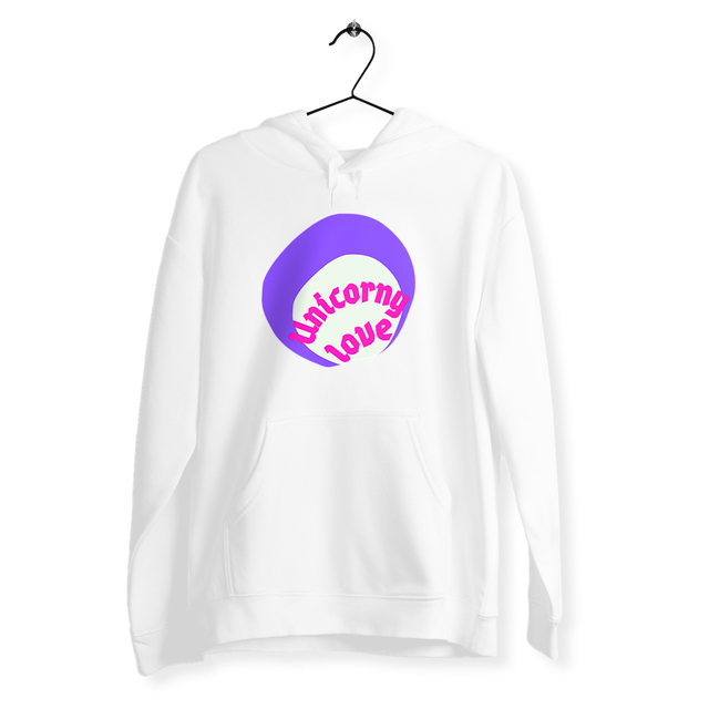 🦄 UNICORNY LOVE 🦄 💜 Sweat à capuche léger écologique 5 coloris