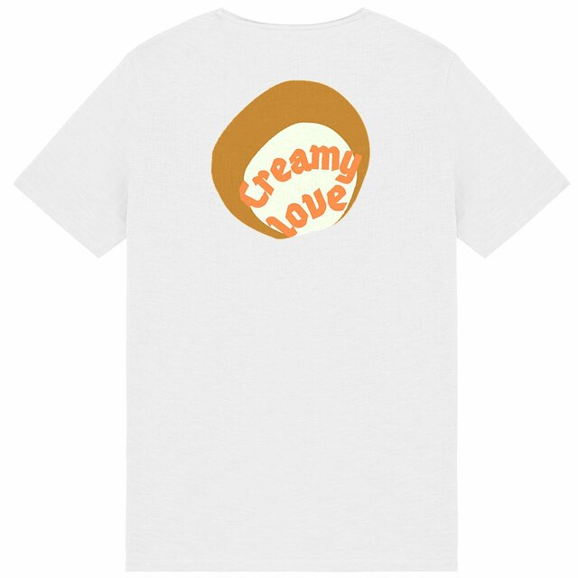 🥞 CREAMY LOVE (dos) 🥞 🧡 T-shirt Slub 100% coton biologique 3 coloris - Image
