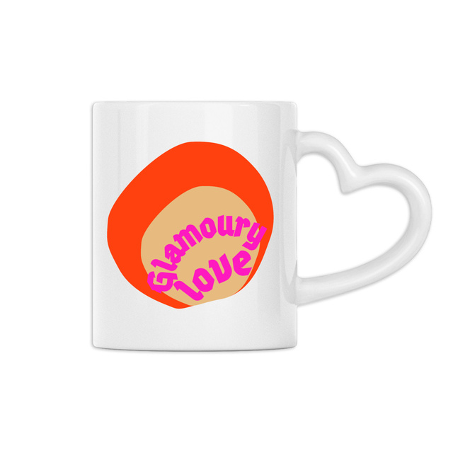 💄 GLAMOURY LOVE 💄 💖 Mug céramique à anse en forme de coeur 2 coloris  - Image